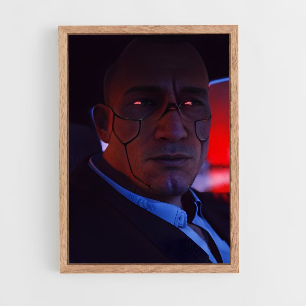 Poster L'Inconnu Lumineux – affiche Cyberpunk (vue 4)
